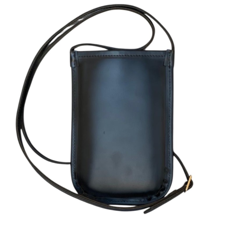 Black Unisex Leather Card Bag