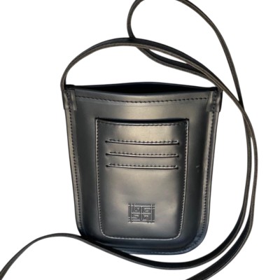 Black Unisex Leather Card Bag