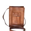 Unisex Tan Leather Pouch Bag